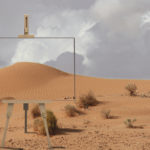 Projet personnel - photomontage sur Photoshop d'un tableau dans un désert à la manière de René Magritte